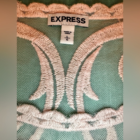 🌸EXPRESS🌸 EMBROIDERED FLORAL LACE MEASH LONG SLEEVE PULLOVER TUNIC TOP NWOT🩰 - Picture 12 of 16